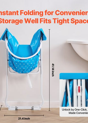 Portable Dog Bathtub, Elevated & Foldable Space-saving Pet Shower Station with Quick Drainage, Bathing Tub for Washing & Grooming Small and Medium Size Dogs and Cats Indoor & Outdoor, Light Blue