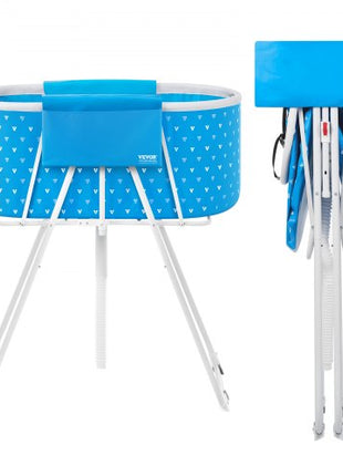 Portable Dog Bathtub, Elevated & Foldable Space-saving Pet Shower Station with Quick Drainage, Bathing Tub for Washing & Grooming Small and Medium Size Dogs and Cats Indoor & Outdoor, Light Blue