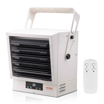VEVOR food dehydrator, white with black trays, includes remote control, compact design for efficient drying.