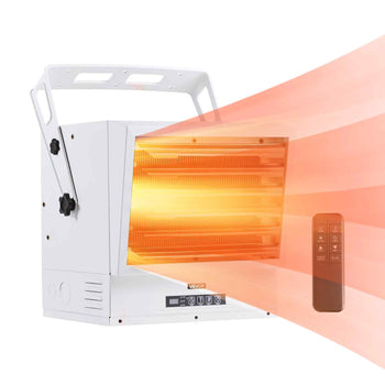 Electric Garage Heater, 15000-Watt with Remote Control & 10 Hour Timer & Overheat Protection Wall/Ceiling Mounted Shop Heater, Commercial Fan-forced for Indoor Workshop  Warehouse,240V White