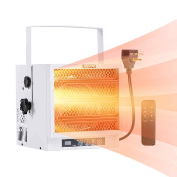 Electric Garage Heater, 4800-Watt with Remote Control & 10 Hour Timer & Overheat Protection Wall/Ceiling Mounted Shop Heater, Commercial Fan-forced for Indoor Workshop  Warehouse,240V White