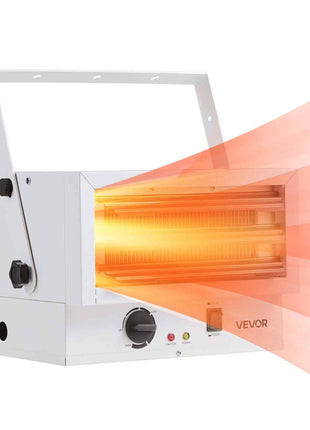 Electric Garage Heater, 5000-Watt (2500/5000W) Ceiling Mounted Shop Heater, 2 Settings & Overheat Protection & Low Noise Cross-flow, Commercial for Indoor Workshop  Warehouse,240V White