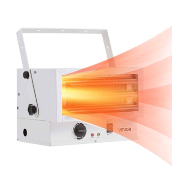 Electric Garage Heater, 5000-Watt (2500/5000W) Ceiling Mounted Shop Heater, 2 Settings & Overheat Protection & Low Noise Cross-flow, Commercial for Indoor Workshop  Warehouse,240V White
