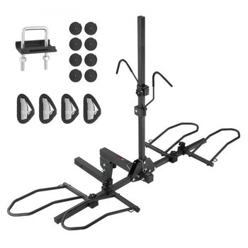 Hitch Mount Bike Rack, 2-Bike Platform Style, 160 LBS Max Capacity Bike Rack Hitch for 2-inch Receiver, Titling and Folding Bike Carrier with Tires up to 5" Wide, for Car, SUV, Truck, RV