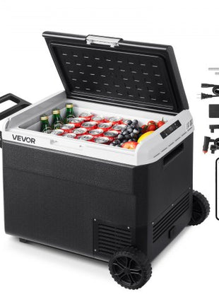 12 Volt Car Refrigerator, 63.4QT/60L Car Fridge, Portable Electric Cooler with Wheels and Handle, -4?~68?, 12/24V DC and 100- 240V AC Compressor Freezer for Outdoor, Camping, Travel, RV