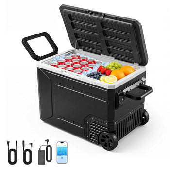 12 Volt Refrigerator, 82.4 QT/ 78L Car Fridge, Portable Electric Freezer Compressor with Handle, APP Control and Wheel, 12V/24V DC 100-240V AC, -4℉ to 68℉, for Truck Van RV SUV Travel Camping