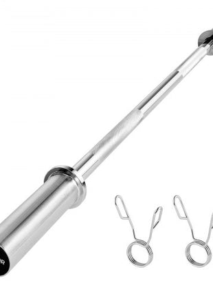 4FT Barbell Bar, Fits 2-Inch Weight Plates, Chrome Plated Barbell Bar with Knurled Grip for Strength Training, Weightlifting, Squat, Deadlift, Bench Press, Curl, Overhead Press, 500lbs Capacity
