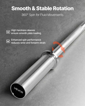 4FT Barbell Bar, Fits 2-Inch Weight Plates, Chrome Plated Barbell Bar with Knurled Grip for Strength Training, Weightlifting, Squat, Deadlift, Bench Press, Curl, Overhead Press, 500lbs Capacity