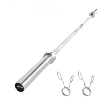 6FT Barbell Bar, Fits 2-Inch Weight Plates, Chrome Plated Barbell Bar with Knurled Grip for Strength Training, Weightlifting, Squat, Deadlift, Bench Press, Curl, Overhead Press, 500lbs Capacity