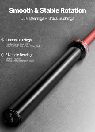 7FT Barbell Bar, Fits 2-Inch Weight Plates, Barbell Bar with Knurled Grip for Strength Training, Weightlifting, Squat, Deadlift, Bench Press, Curl, Overhead Press, 1000lbs/453kg Capacity