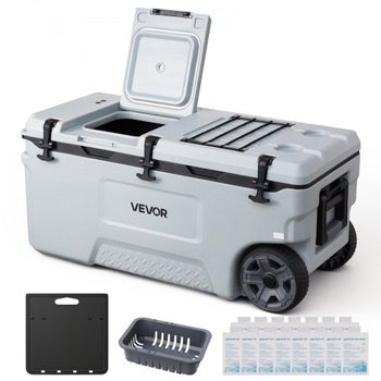 Hard Cooler, 106QT Portable Rolling Cooler with Wheels, Leak-Resistant Coolbox Keeps Contents Cool for 48 Hours, Ice Retention Insulated Chests, Ultra-Light for Outdoor Picnics, Grill, Camping