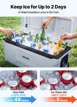 Hard Cooler, 106QT Portable Rolling Cooler with Wheels, Leak-Resistant Coolbox Keeps Contents Cool for 48 Hours, Ice Retention Insulated Chests, Ultra-Light for Outdoor Picnics, Grill, Camping