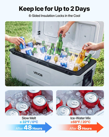 Hard Cooler, 106QT Portable Rolling Cooler with Wheels, Leak-Resistant Coolbox Keeps Contents Cool for 48 Hours, Ice Retention Insulated Chests, Ultra-Light for Outdoor Picnics, Grill, Camping