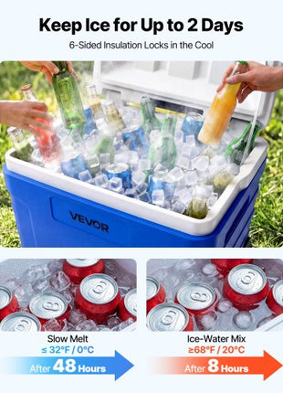 Hard Cooler, 45QT Portable Rolling Cooler with Wheels, Leak-Resistant Coolbox Keeps Contents Cool for 48 Hours, Ice Retention Insulated Chests, Ultra-Light for Outdoor Picnics, Grill, Camping