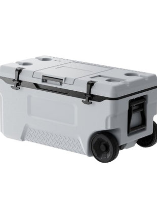 Portable Cooler, 74 QT Wheeled Cooler with Ice Retention, Heavy-Duty Handles and Cup Holder, Lightweight Rigid Material Insulated Portable Cooler, Suitable for Family Picnics and Long Trips