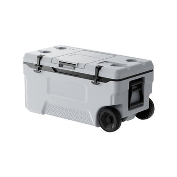 Portable Cooler, 74 QT Wheeled Cooler with Ice Retention, Heavy-Duty Handles and Cup Holder, Lightweight Rigid Material Insulated Portable Cooler, Suitable for Family Picnics and Long Trips
