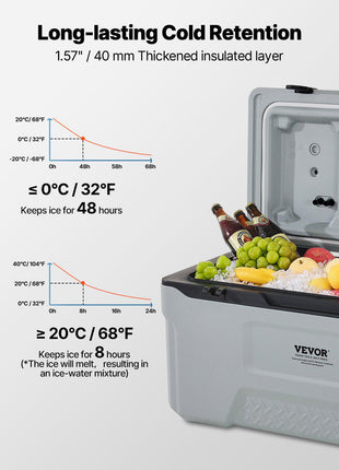 Portable Cooler, 74 QT Wheeled Cooler with Ice Retention, Heavy-Duty Handles and Cup Holder, Lightweight Rigid Material Insulated Portable Cooler, Suitable for Family Picnics and Long Trips