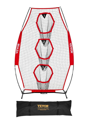 8 x 4 inch Football Trainer Throwing Net, Training Throwing Target Practice Net with 5 Target Pockets, Knotless Net Includes Straps and Portable Carry Case, Improve QB Throwing Accuracy, Red