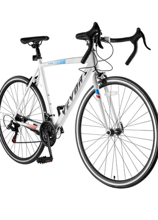 Road Bike, 700C Wheels Racing Bike, SHIMANO 21 Speeds Drivetrain City Commuter Road Bicycle, Urban Adult Sport Bicycle with Carbon Steel Frame, Drop Bar, Caliper Brake, for Men and Women