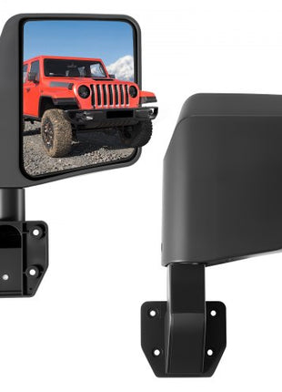 Tube Door Side Mirrors, Compatible with Jeep Wrangler CJ7 YJ TJ JK JL/Gladiator JT/Cherokee XJ, DOT-Certified Side View Mirrors for Half Tubular Doors, Up/Down/Left/Right Adjustable, 1 Pair