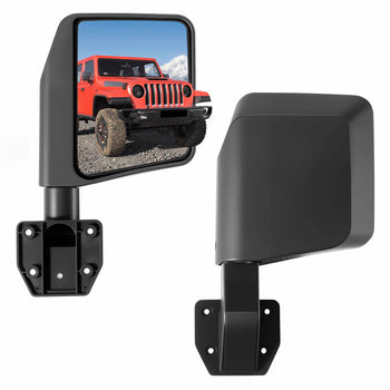 Tube Door Side Mirrors, Compatible with Jeep Wrangler CJ7 YJ TJ JK JL/Gladiator JT/Cherokee XJ, DOT-Certified Side View Mirrors for Half Tubular Doors, Up/Down/Left/Right Adjustable, 1 Pair