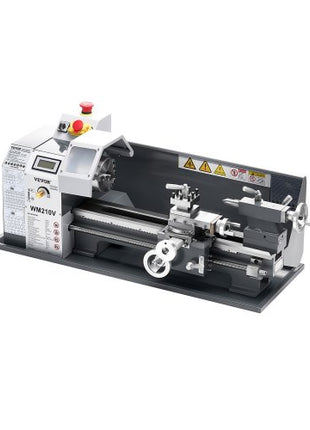 Metal Lathe, 8 x 16 in, 550W Benchtop Lathe Machine, 0-2500 RPM Variable Speed, with 0.0003 in Spindle Accuracy Metal Gear, for Processing Precision Parts Imperial/Metric Thread Soft Metals Wood