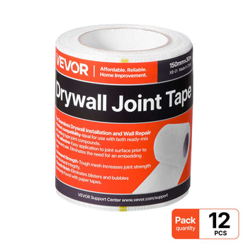 Drywall Mesh Tape, 5.91 inch W x 98.43 ft L Self-Adhesive Fiberglass Drywall Joint Tape, 12 Rolls Dry Wall Patch for Easy Sheetrock Ceiling Crack Repair, to Achieve Smooth Even Wall Surface