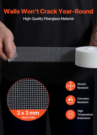 Drywall Mesh Tape, 1.97 inch W x 147.64 ft L Self-Adhesive Fiberglass Drywall Joint Tape, 36 Rolls Dry Wall Patch for Easy Sheetrock Ceiling Crack Repair, to Achieve Smooth Even Wall Surface