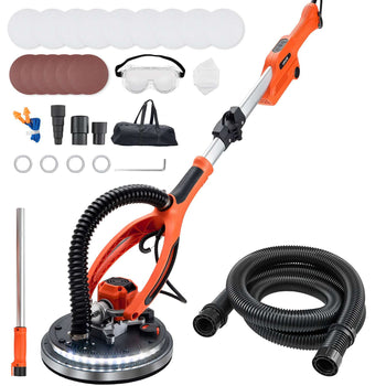 Drywall Sander, 950W Electric Drywall Sander, Popcorn Ceiling Removal Tool with 7 Variable Speed 1000-2300 RPM, Double-Deck LED Light, Foldable & Extendable Handle, 15 Sanding Discs, Dust Hose