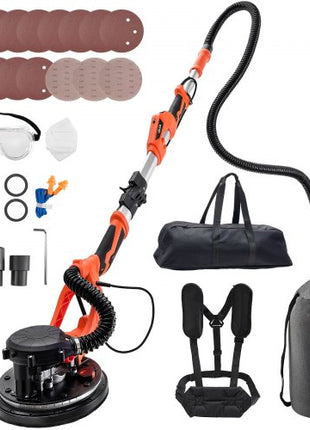 Drywall Sander, 1150W Electric Drywall Sander, Popcorn Ceiling Removal Tool with Vacuum Dust Collection, 5 Variable Speed 800-1700 RPM, LED Light, Foldable & Extendable Handle, 15 Sanding Discs