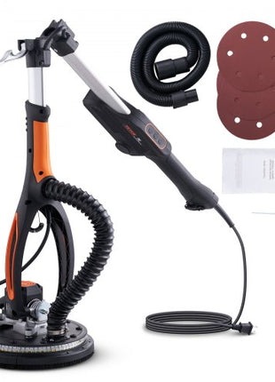 Drywall Sander, 800W Brushless Motor Electric Sander, Variable Speed 1000-2300 RPM Wall Sander, Foldable Ceiling Sander with Double-Deck LED Lights, Extendable Handle, 12 Sanding Discs