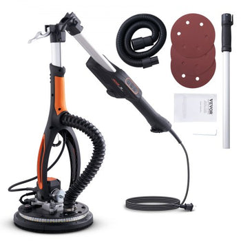 Drywall Sander, 800W Brushless Motor Electric Sander, Variable Speed 1000-2300 RPM Wall Sander, Foldable Ceiling Sander with Double-Deck LED Lights, Extendable Handle, 12 Sanding Discs