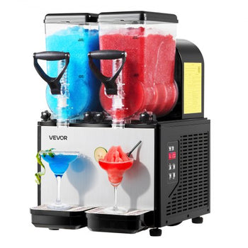 Slushie Machine, 6L/1.6Gal x 2 Tank Commercial Slushy Maker, Frozen Drink Maker with Self-Cleaning, Margarita Machine for Restaurants Bars Party for Slushie, Margaritas, Milkshake & More