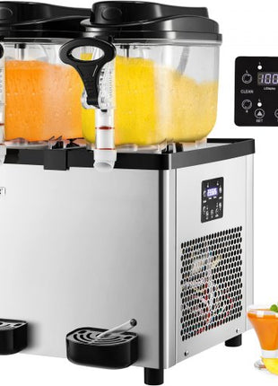 Commercial Slushy Machine, 6 L x 2 Tanks 50 Cups Margarita Machine, 700W 110V Stainless Steel Smoothie Frozen Drink Maker, Perfect for Supermarkets Cafes Restaurants Bars and Home Use, Silver