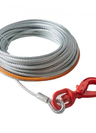 Galvanized Steel Winch Cable, 3/8 Inch x 100 Feet 15,200 lbs Breaking Strength, Wire Winch Rope with Swivel Hook, Towing Cable Heavy Duty, Universal Fit for SUV, Large Off-Road Vehicle, Truck