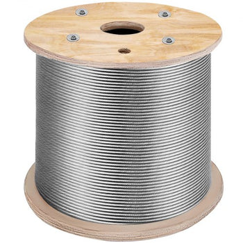 Stainless Steel Cable 3/16\"x 1000ft, T316 Marine Grade Deck Cable Railing, 1x19 Strands Construction Braided Aircraft Cable for Deck Rail String Lights Hanging Porch Fence DIY Baluster