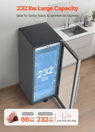 232 LBS Dry Aging Fridge for Steaks, Dry Ager Refrigerator for Meat with Precise Temperature & Humidity Control, Freestanding Beef Aging Machine Refrigerator for Home Kitchen Restaurant Hotel