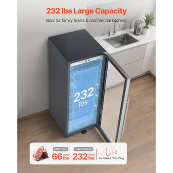 232 LBS Dry Aging Fridge for Steaks, Dry Ager Refrigerator for Meat with Precise Temperature & Humidity Control, Freestanding Beef Aging Machine Refrigerator for Home Kitchen Restaurant Hotel