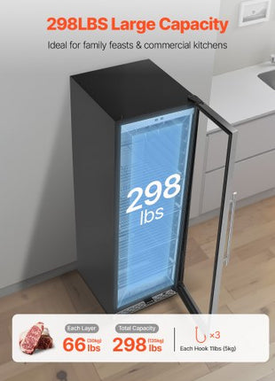 298 LBS Dry Aging Fridge for Steaks, Dry Ager Refrigerator for Meat with Precise Temperature & Humidity Control, Freestanding & Built-in Beef Aging Machine for Home Kitchen Restaurant Hotel