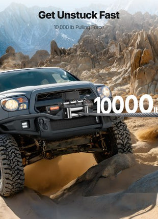 Electric Winch, 10000 lbs Load Capacity, 12V DC Truck Winch with ?21/64 in x 65 ft Steel Rope, Wireless & Wired Remote Control, IP55 Waterproof for Towing SUV Jeep Trailer Boat Off-Road Vehicle