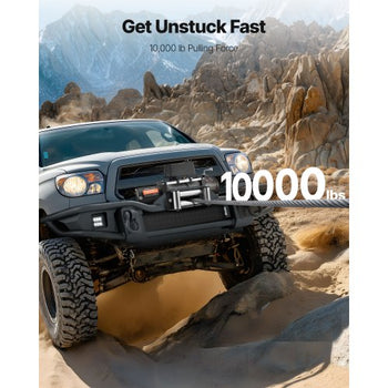 Electric Winch, 10000 lbs Load Capacity, 12V DC Truck Winch with ?21/64 in x 65 ft Steel Rope, Wireless & Wired Remote Control, IP55 Waterproof for Towing SUV Jeep Trailer Boat Off-Road Vehicle