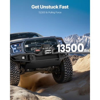 Electric Winch, 13500 lbs Load Capacity, 12V DC Truck Winch with ?3/8 in x 80 ft Steel Rope, Wireless & Wired Remote Control, IP55 Waterproof for Towing SUV Jeep Trailer Boat Off-Road Vehicle