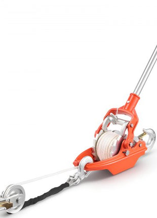 Rope Puller, 6614 lbs Pulling Capacity, Heavy Duty Ratchet Power Puller Tool with 35 ft of 0.3 in Diameter Rope & 2 Hooks, Come Along Winch for Tree Felling, Moving Boats, Road Recovery