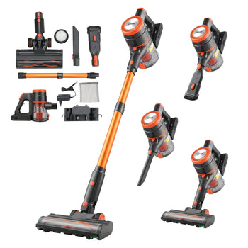Cordless Vacuum Cleaner, 40KPA Max Suction, Rechargeable Anti-Tangle Stick Vacuum with LED Display Screen, Lightweight Handheld Vac with 47mins Runtime for Home, Carpet, Pet Hair, Hard Floor