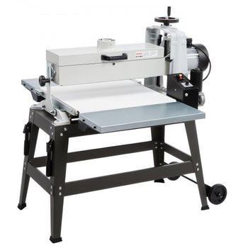 22" Drum Sander with Stand & Extension Tables, 1.75HP 1440RPM Dual Motor Drum Sander for Woodworking - Variable Speed Conveyor Belt, 4" Dust Collection Port for Cabinet & Furniture Finishing