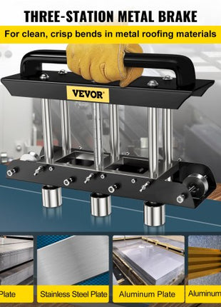 Three-Station Edge Roller, Large Radius, 0-90° Bending Angle Sheet Metal Brake, Quickly Adjusts for Making 0.63\"-5.7\" Bends in 30-19 Gauge Steel, for Clean Crisp Bends in Metal Roofing Materia