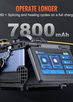 Fiber Fusion Splicer 6-Motor, Core Alignment Fiber Optic Splicer 6s Splicing & 13s Heating, Fiber Splicer Machine with 5" LCD Screen, 3 in 1 Fiber Holder, 7800mAh Battery for SM MM DS NZDS Fiber