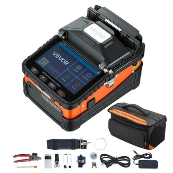 Fiber Fusion Splicer 6 Motors with 8s Splicing & 18s Heating, 5200mAh Core Alignment Fibers Optical Splicer, 5" LCD Screen, 3 in 1 Fiber Holder, App Bluetooth Connectivity for SM MM DS NZDS
