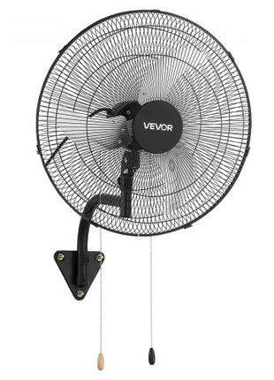 Wall Mount Fan, 20 in Wall Mounted Hanging Fan Oscillating, 3-Speed, Long Airflow Distance, Adjustable Rotation Angle, Mechanical Powerful for Industry, Commercial, Garage, Workshop, Gym, Black