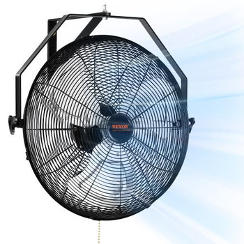 Wall Mount Fan, 18 Inch, 3-speed High Velocity Max. 4150 CFM, Waterproof Industrial Wall Fan, Commercial or Residential for Warehouse, Greenhouse, Workshop, Patio, Black, ETL Listed